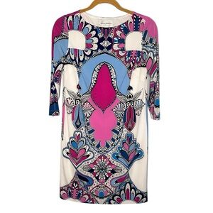 Donna Morgan Multicolor Retro 60s Mod Stretch Sheath Dress Size 2